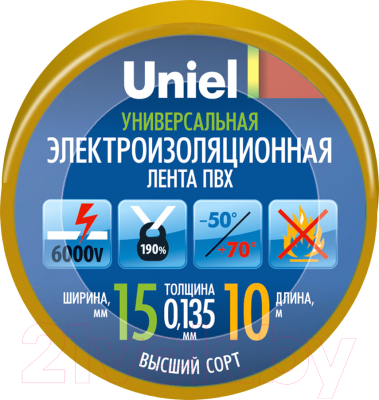 Изолента Uniel UIT-135P 10/15/01 / 04515 (желтый)