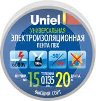 Изолента Uniel UIT-135P 20/15/01 / 04488 (белый) - 