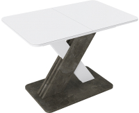 Обеденный стол ТриЯ Люксембург Тип 1 (ателье темный/белый/стекло белое матовое) - 