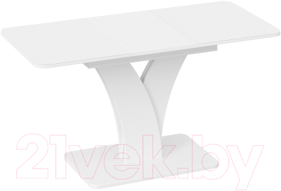 Обеденный стол ТриЯ Люксембург Тип 2 (белый/стекло белое матовое)