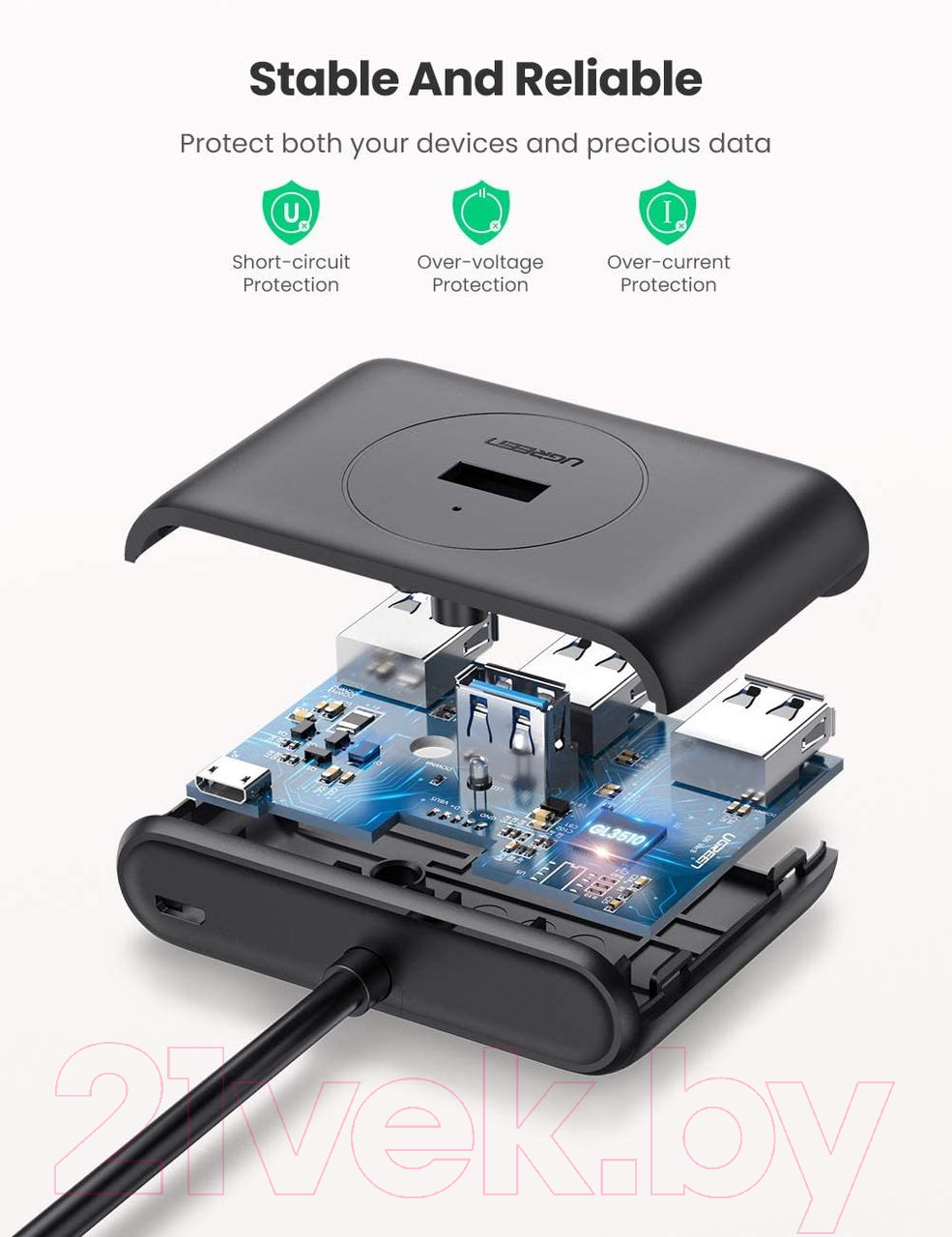 USB-хаб Ugreen CR113 / 20290