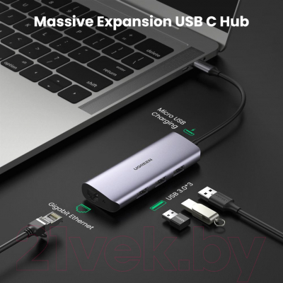 USB-хаб Ugreen CM252 / 60718 (серый)