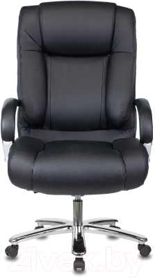 Кресло офисное Бюрократ T-9925 SL/BLACK (кожа черный/хром)