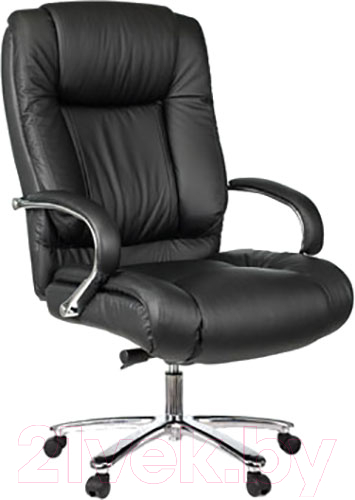 Кресло офисное Бюрократ T-9925 SL/BLACK (кожа черный/хром)