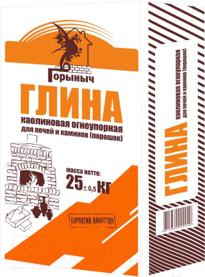 Кладочная смесь Горыныч Глина каолиновая для печей и каминов (25кг)
