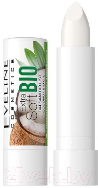 Бальзам для губ Eveline Cosmetics Extra Soft Bio Coconut (12мл) — фото 2