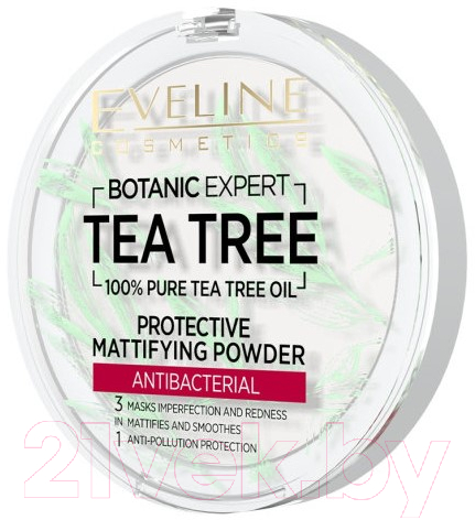 Фиксирующая пудра для лица Eveline Cosmetics Botanic Expert Матирующая антибактериальная №001 Transparent (9г) — фото 3