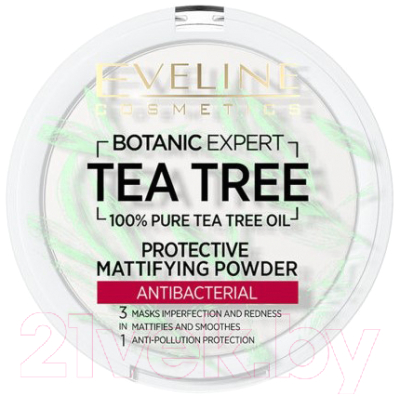 Фиксирующая пудра для лица Eveline Cosmetics Botanic Expert Матирующая антибактериальная №001 Transparent (9г)