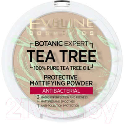 Пудра компактная Eveline Cosmetics Botanic Expert Матирующая антибактериальная №003 Light Beige (9г)