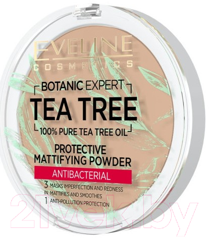 Пудра компактная Eveline Cosmetics Botanic Expert Матирующая антибактериальная №004 Beige (9г) — фото 2