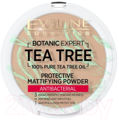 Пудра компактная Eveline Cosmetics Botanic Expert Матирующая антибактериальная №004 Beige (9г)