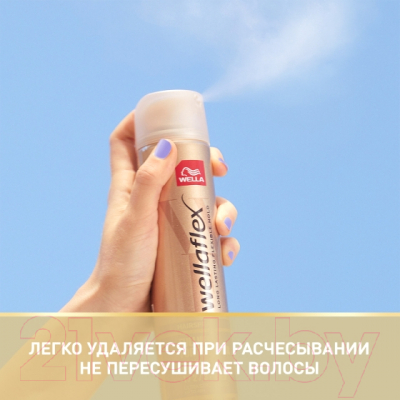 Лак для укладки волос Wellaflex Блеск и фиксация супер сильная фиксация (75мл)