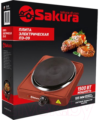 Электрическая настольная плита Sakura ПЭ-09 (коричневый)