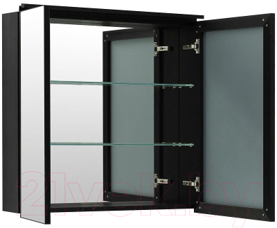 Шкаф с зеркалом для ванной De Aqua Алюминиум 80 / 261759 (черный)
