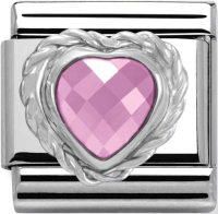 Звено для браслета NominatioN Сердце 330603/003 (розовый цирконий ) - 