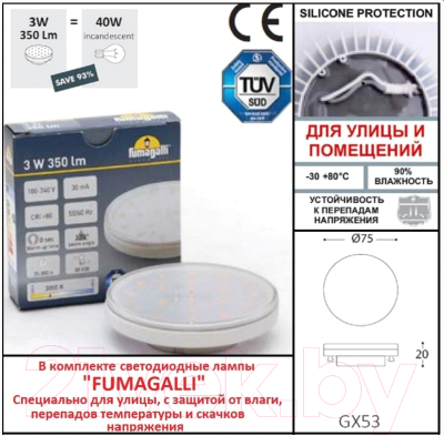 Светильник уличный Fumagalli Leti 3C2.000.000.LYG1L