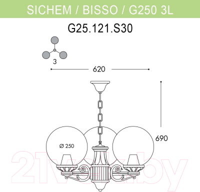 Светильник уличный Fumagalli Globe 250 G25.120.S30.WXE27