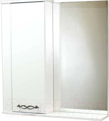 Шкаф с зеркалом для ванной СанитаМебель Джаст 12.700 (левый)