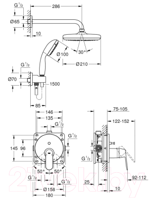 Душевая система GROHE Eurosmart Cosmopolitan 25219001