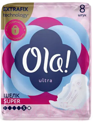 Ola! Ultra Super Ультратонкие Шелковистая поверхность (8шт) Прокладки ...