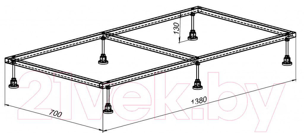Каркас Aquanet 138x70 / 267179