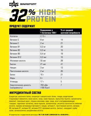Набор протеиновых батончиков Binasport Протеин Бар 32% Ваниль (50г, 24шт)