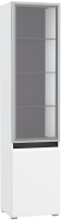 Шкаф-пенал с витриной Mobi Сидней 13.201 (белый премиум/черный 0190 PE/белый глянец ПВХ) - 