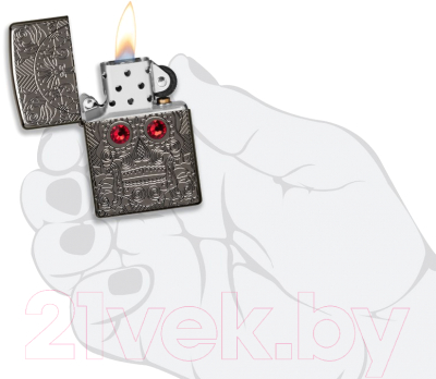 Зажигалка Zippo Armor Crystal Skull Design / 49300 (черный)