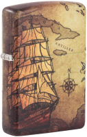 Зажигалка Zippo Pirate Ship Design / 49355 (белый) - 