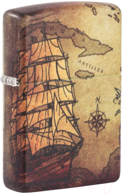 Зажигалка Zippo Pirate Ship Design / 49355 (белый)