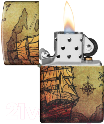 Зажигалка Zippo Pirate Ship Design / 49355 (белый)