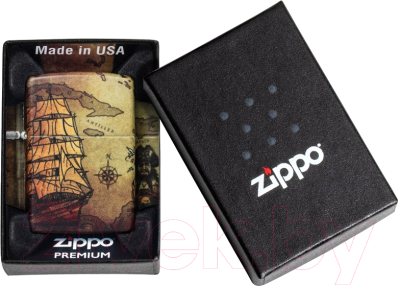 Зажигалка Zippo Pirate Ship Design / 49355 (белый)