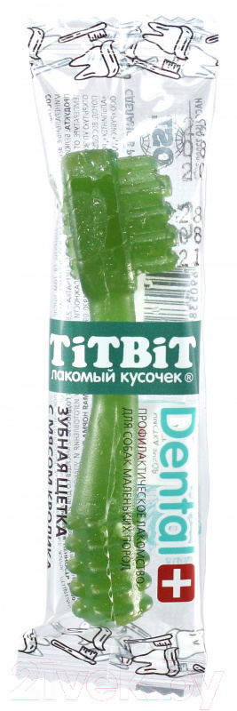 Лакомство для собак TiTBiT Dental+ Зубная щетка с мясом кролика / 19887