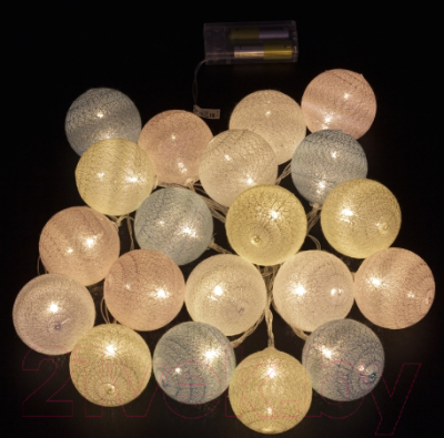 Тайские фонарики ArtStyle Нитяные шарики / CL-N225WW (желтый/голубой/розовый)