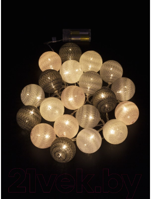 Тайские фонарики ArtStyle Нитяные шарики / CL-N226WW (белый/розовый/серый)
