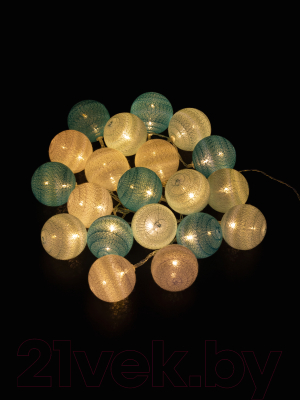 Тайские фонарики ArtStyle Нитяные шарики / CL-N227WW (бирюзовый/белый)
