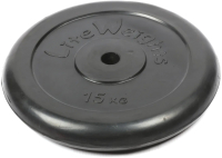 Диск для штанги Lite Weights 2478LW (15кг, черный) - 