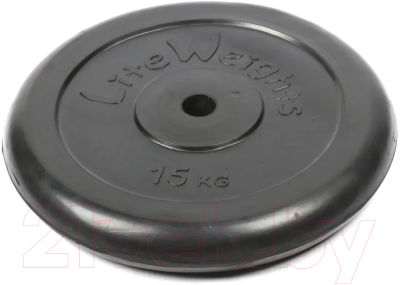 Диск для штанги Lite Weights 2478LW (15кг, черный)
