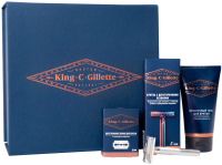 Набор для бритья Gillette King C. Бритвенный станок+Лезвие для бритья+Гель для бритья (10шт+150мл) - 