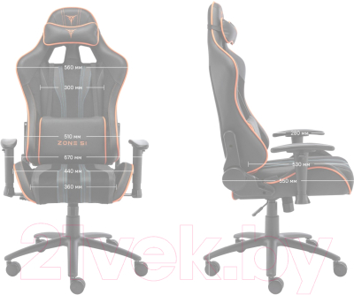 Кресло геймерское Zone 51 Gravity (черный/оранжевый)