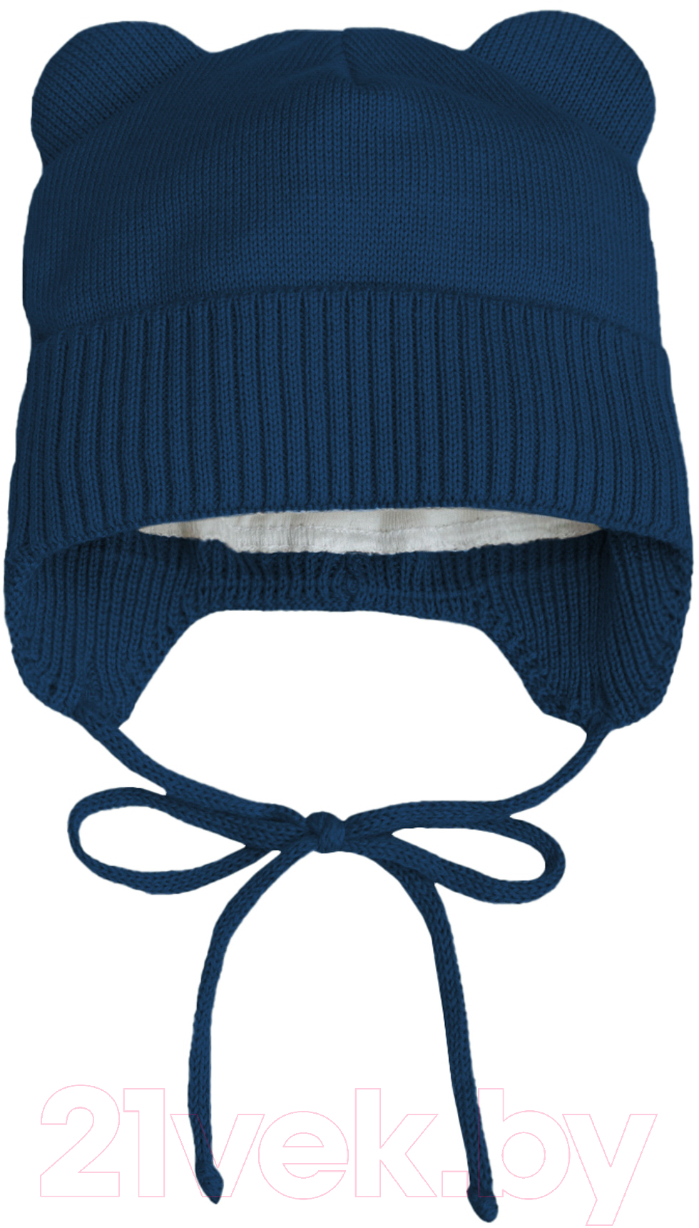 Шапочка для малышей Amarobaby Pure Love Bear / AB-OD21-PLB16/20-42 (синий, р-р 42-44) — фото 2