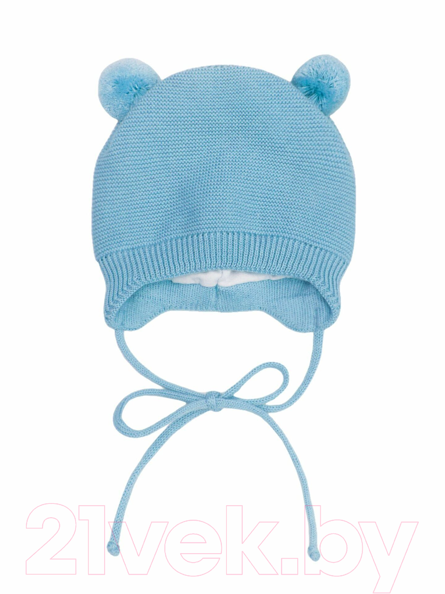 Шапочка для малышей Amarobaby Pure Love Pompony / AB-OD21-PLP16/19-44 (голубой, р-р 44-46) — фото 2