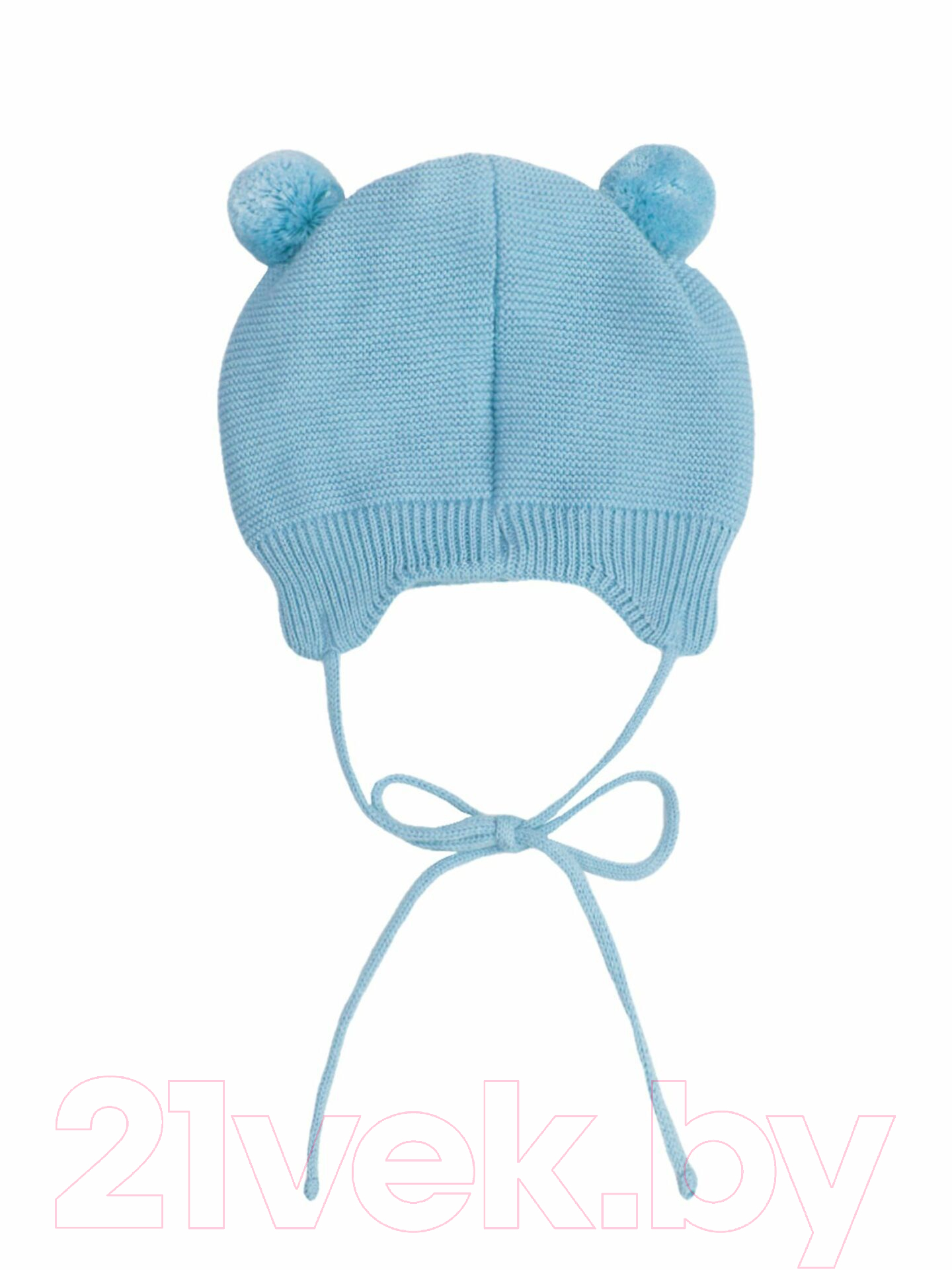 Шапочка для малышей Amarobaby Pure Love Pompony / AB-OD21-PLP16/19-44 (голубой, р-р 44-46) — фото 3