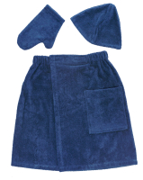 Набор текстиля для бани Lilia Мужской 14С-0254 (темно-синий) - 