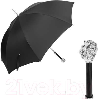 Зонт-трость Pasotti Leone Silver Oxford Black