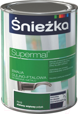 Эмаль Sniezka Supermal масляно-фталевая (2.5л, зеленая мята)