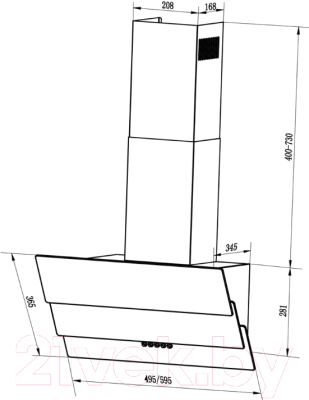 Вытяжка наклонная Pyramida NB-H 60 M WH