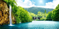 

Фотообои листовые Citydecor, Тропический водопад с защитным покрытием