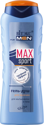 

Шампунь-гель для душа, For Men Max Sport Для тела и волос