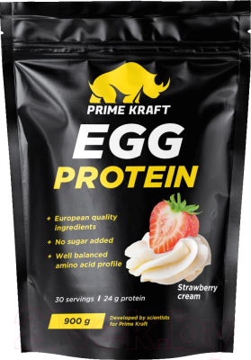 Протеин Prime Kraft Egg Protein Клубника-сливки (900г)